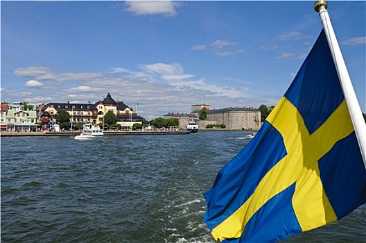瓦克斯霍尔姆,要塞,瑞典,旗帜,斯德哥尔摩群岛