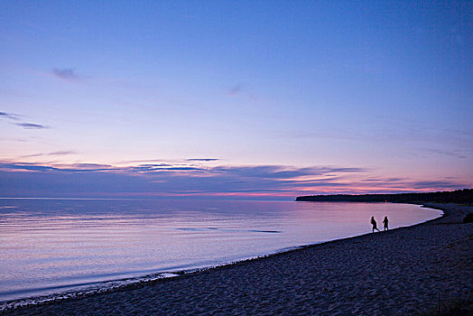 海滩,黄昏,岛屿,厄兰德,南方,瑞典