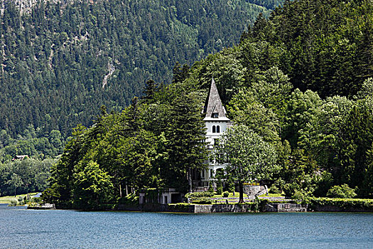 别墅,湖,萨尔茨卡莫古特,区域,施蒂里亚,奥地利,欧洲