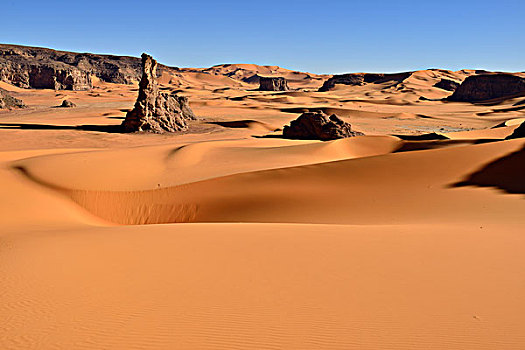 沙丘,石头,国家公园,世界遗产,撒哈拉沙漠,阿尔及利亚,非洲