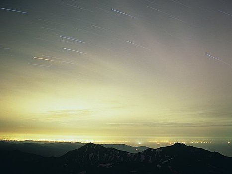 星空,上方,顶峰,山