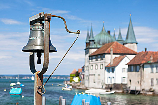 港口,城堡,背影,康士坦茨湖,瑞士,欧洲