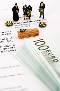 保险,费用,100欧元,钞票,象征