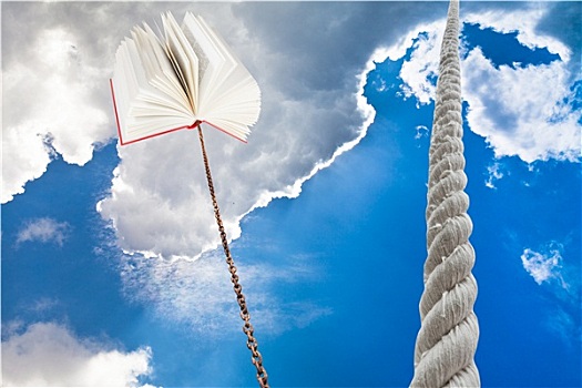 绳索,天空,书本,系