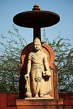雕塑,毗湿奴神,庙宇,新德里,印度