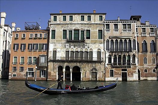 小船,大运河,威尼斯,意大利,欧洲
