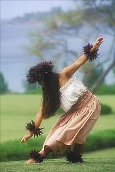 草裙舞,跳舞,草地,夏威夷,美国