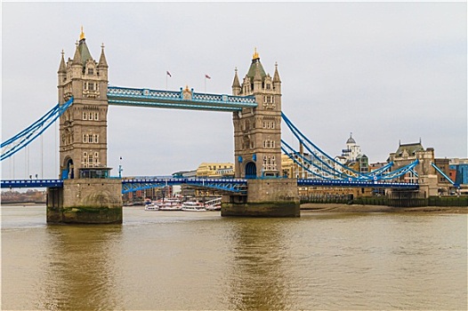 塔桥,风景,雨天,伦敦,英国