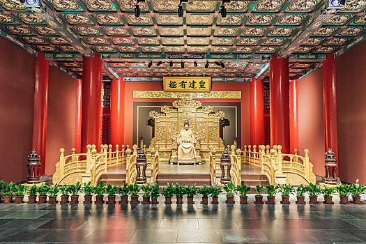 金銮宝殿朱元璋塑像,中国安徽名人馆