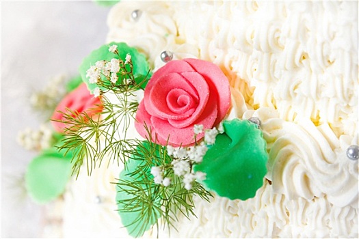 特写,传统,婚礼蛋糕