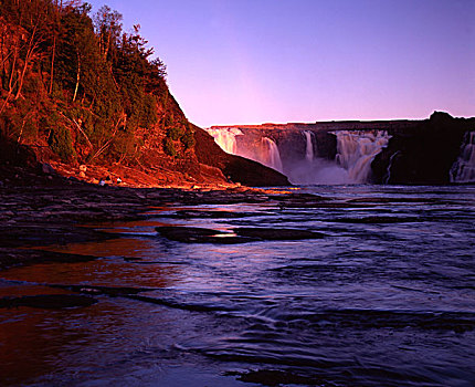瀑布,河,魁北克,加拿大