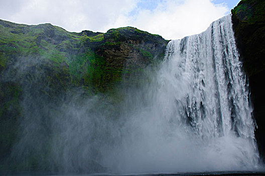 冰岛,南,瀑布,雾气,上升