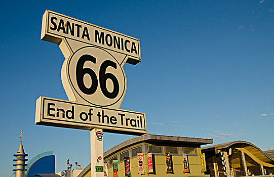 圣莫尼卡,加利福尼亚,美国,66号公路,海滩,著名,木板路,码头,旅游