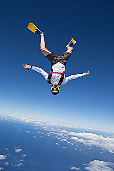跳伞运动员,通气管,俯视,北岸,瓦胡岛,夏威夷