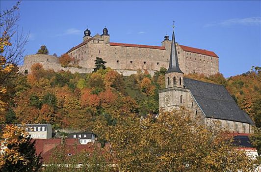 城堡,教堂,历史,城镇,上弗兰科尼亚,巴伐利亚,德国,欧洲