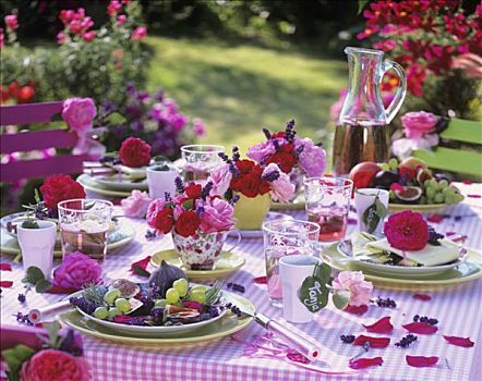 夏天,桌子,玫瑰,水果
