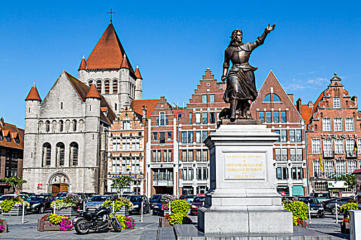 大广场,教堂,纪念建筑,历史,中心,埃诺省,比利时,欧洲