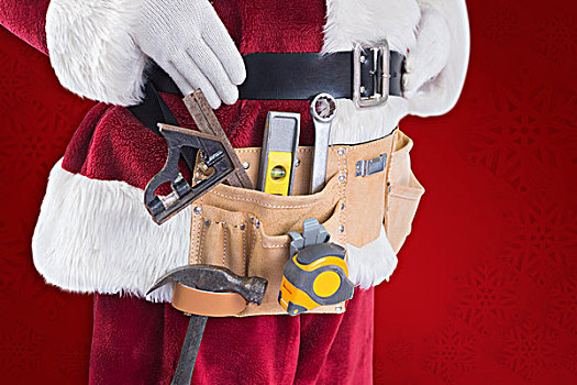圣诞老人,穿,工具腰带