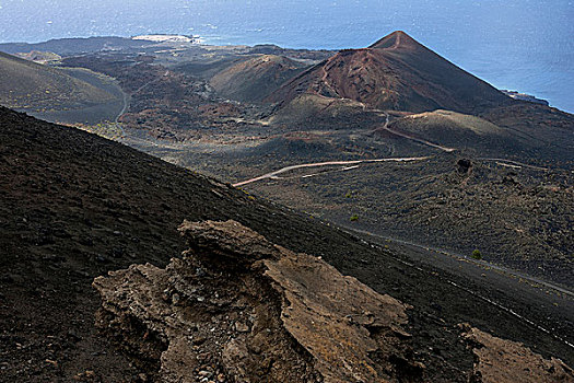 风景,火山口,火山,圣安东尼奥,靠近,帕尔玛,加纳利群岛,西班牙,欧洲