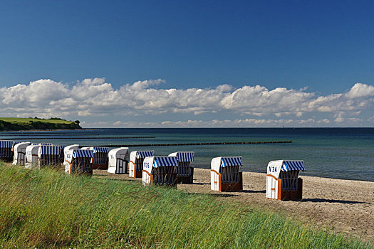 悬崖,波罗的海,沙滩椅,海滩,北德