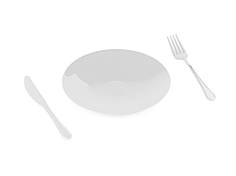 叉子,勺子,白色,盘子,白色背景,背景