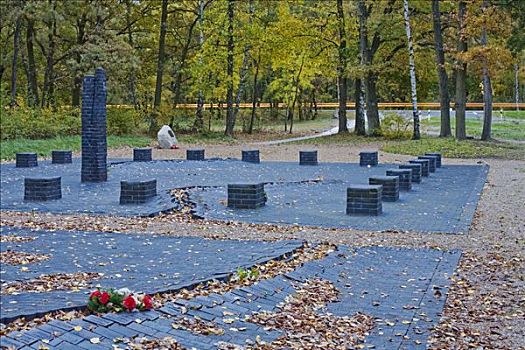 石碑,纪念,集中营,靠近,梅克伦堡,德国,欧洲