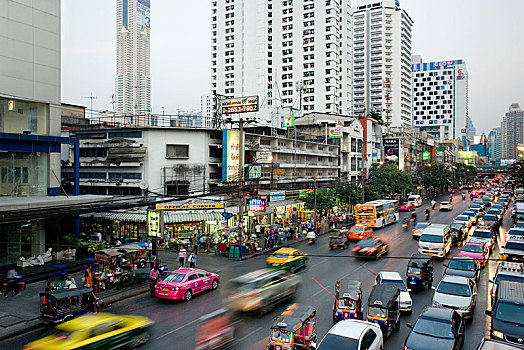 道路,曼谷,泰国,亚洲