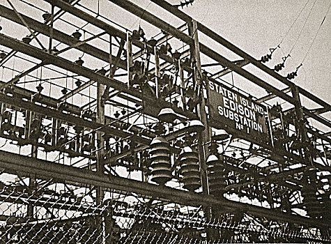 变电站,数字1,斯塔滕岛,纽约,美国,早,20世纪30年代