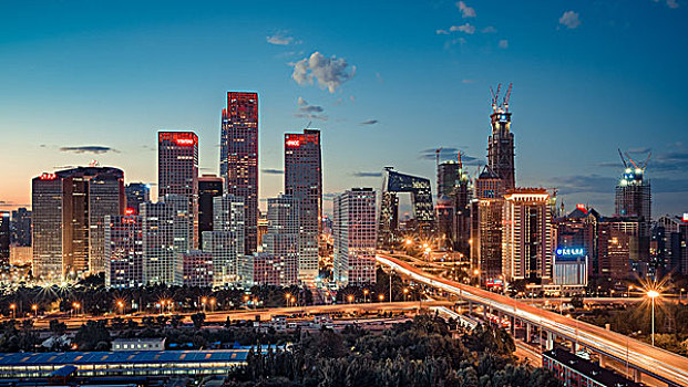 北京国贸cbd银泰中心都市夜景