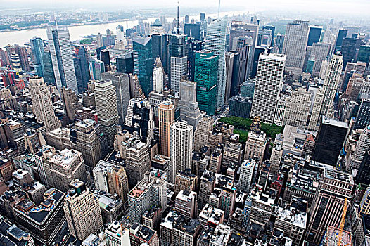 帝国大厦,北方,曼哈顿,左边,哈得逊河,纽约,美国,北美