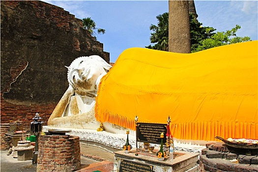 卧佛,寺院,大城府,泰国