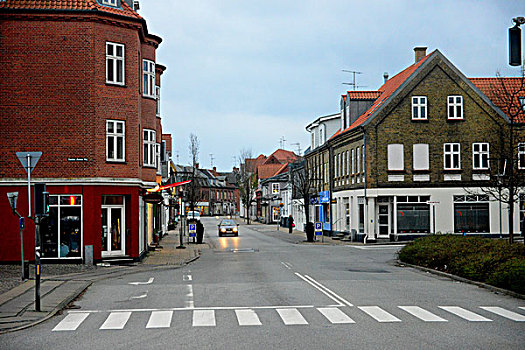 丹麦北日德兰半岛最北端的斯卡恩小镇街景