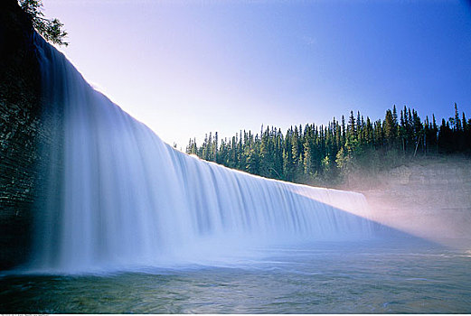 女士,瀑布,加拿大西北地区,加拿大