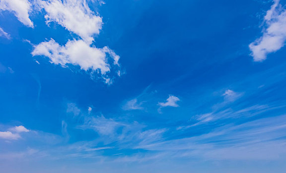 天空蓝天毛卷白云自然景观