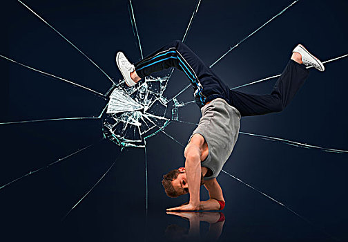 舞者,平衡性,前臂,缝隙,玻璃,背景