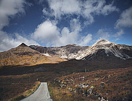 一个,道路,山脉,高地,苏格兰