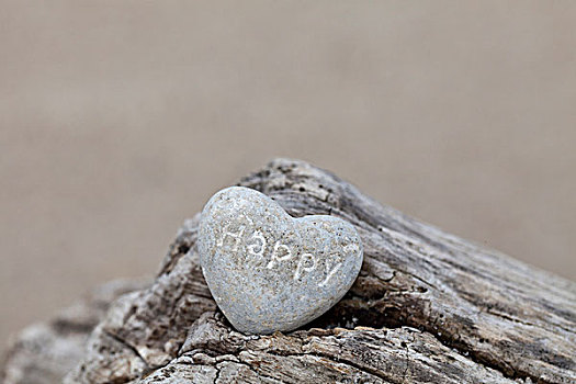 石头,心形,文字,高兴,留白