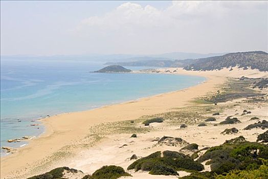 金沙,海滩,半岛,塞浦路斯北部