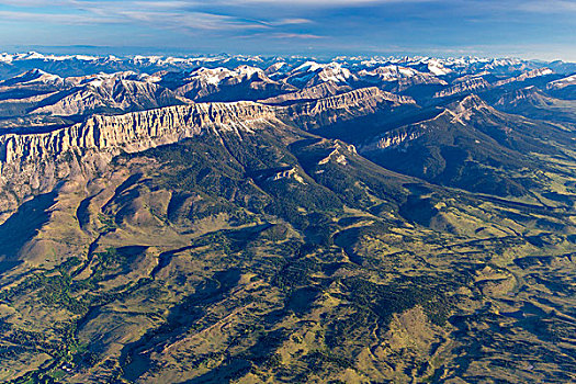 俯视,落基山,正面,蒙大拿,美国