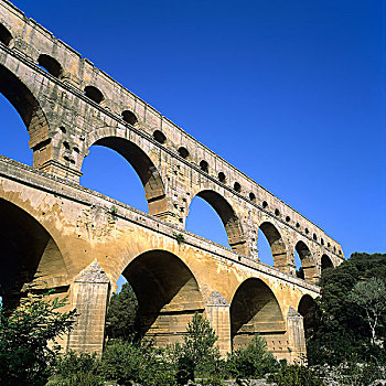 加尔桥,罗马水道,普罗旺斯,法国