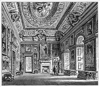 皇后,客厅,肯辛顿,宫殿,伦敦,19世纪,艺术家,未知