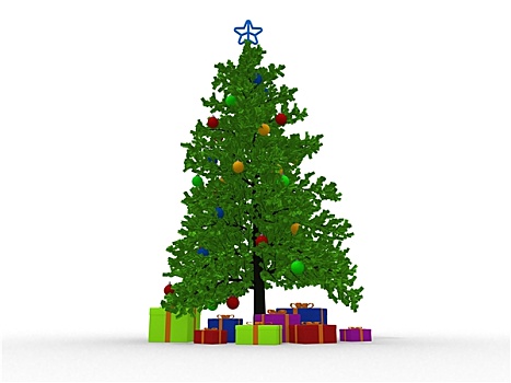 圣诞树,许多,礼物