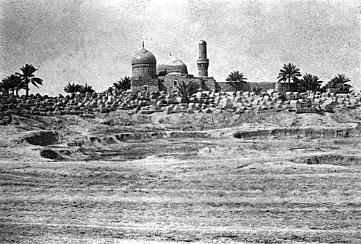 清真寺,墓地,靠近,巴格达,艺术家,未知