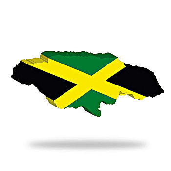 轮廓,旗帜,牙买加,悬空