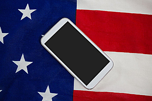 手机,美国国旗,特写