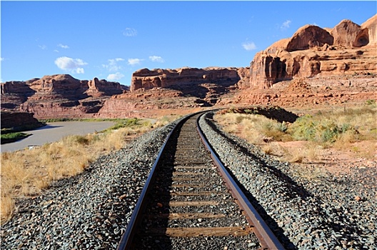 铁路,砂岩,峡谷