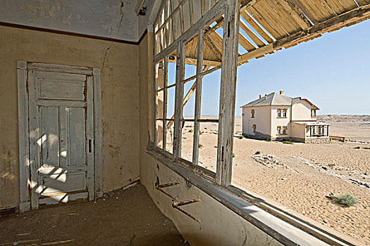 门廊,毁坏,房子,科尔芒斯科普,纳米比亚,非洲