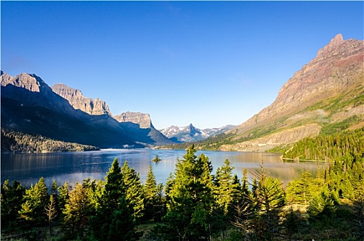 风景,山脉,冰河国家公园,蒙大拿