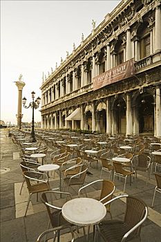 街头咖啡馆,桌子,广场,威尼斯,意大利