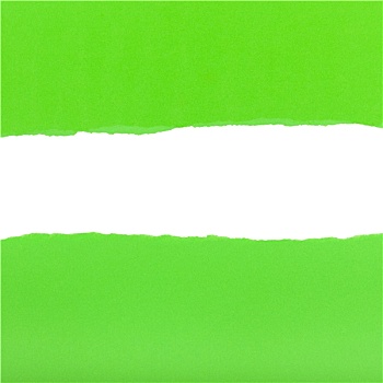 一半,绿色,撕破,纸
